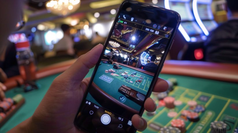 Live casino gameplay on mobile phone